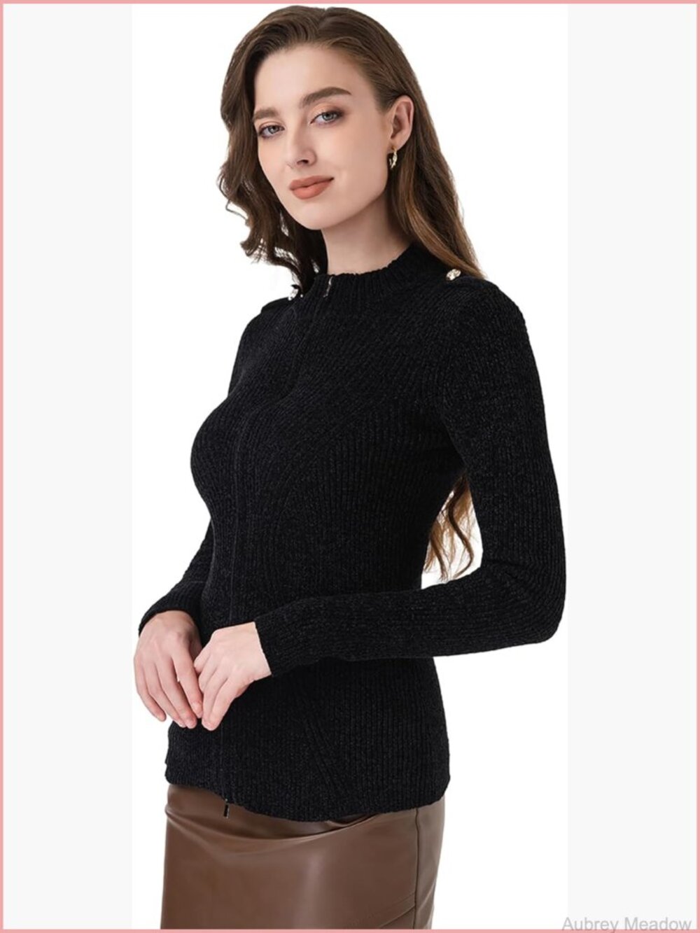 Women Zip Front Jacket Casual Lightweight Cardigan Zip Up Sweater Long Sleeve